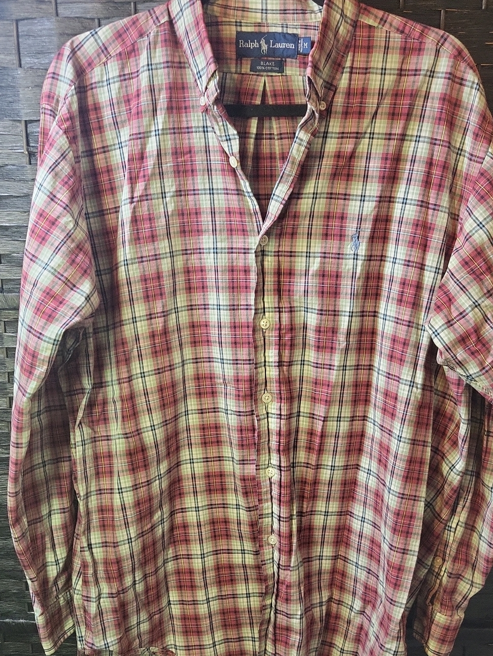 Ralph Lauren Men's Red Plaid Button-Down Shirt